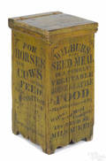 Wisconsin painted pine advertising bin late 19th c
