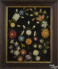 Victorian wool work floral wreath
