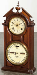 Ithaca Calendar Clock Co walnut mantel clock