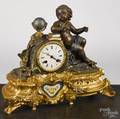 Japy Frres gilt spelter mantel clock