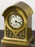 Ansonia brass case desk clock