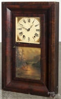 William Johnson mahogany ogee mantel clock