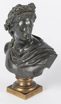 Patinated bronze classical bust