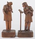 Two Italian carved wood musicians