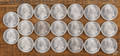 Twenty Morgan silver dollars
