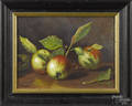 Oil on canvas still life of apples