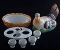 Porcelain Hen on Nest w Egg Holders  Insert