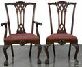 Centennial Chippendale mahogany armchair and side chair