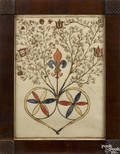 Pennsylvania watercolor fraktur early 19th c