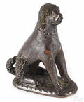 Pennsylvania redware seated spaniel 19th c