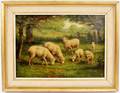 FC Courter Sheep Pastoral Oil on Canvas