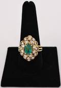 18k Gold Emerald  Diamond Ring