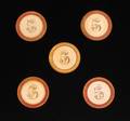 196 Five Ivory Poker Chips 5 Ca 1890