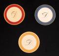 195 Three Ivory Poker Chips Initial D Ca 1890