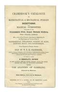 171 WHM Crambrooks Catalogue of magic London 1844