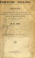 133 Houdini Fortune Telling Hearings Wash DC 1926