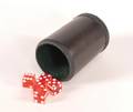 235 Whip Cup and five shaved dice American Leather