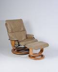 Palliser Leather Upholstered Recliner and Ottoman