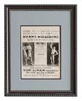 Houdini Harry Houdini King of Handcuffs advertisement