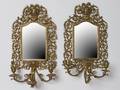 E Blaesius Brass Mirror Back Sconces Pair