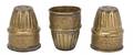 11 Set of three hammered brass cups with pentagram