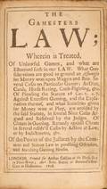 30 The Gamesters Law London Arthur Collins 1708