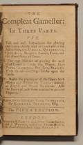Cotton Charles The Compleat Gamester In Three Parts