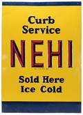 597 Nehi Soda Curb Service Large Embossed Tin