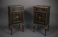 Pair of Louis XVI Style Black Lacquered Tables