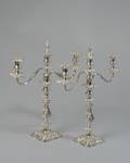A Pair of English Silver Plate Candelabra