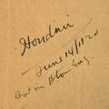 Houdini Harry Houdinis Signed Copy of Hoyles