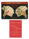 Two Tutti Frutti Gum ads featuring playing cards
