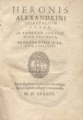 Heronis Alexandrini Spiritalium Liber Paris 1583