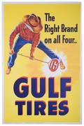 798 Gulf Tires Circa 1950s One sheet 41 x 27 with