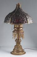 A Victorian Leaded Glass Table Lamp