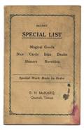 BH MeHarg Secret Special List Quanah TX ca 1930