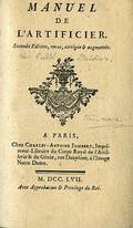 Manuel De LArtificier Paris CharlesAntoine 1757