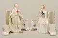 Pair of Figural Porcelain Queen  Jack  Playing Card