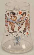 Glass  Liter Beer Stein W Playing Cards Maker
