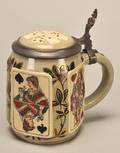 Ceramic  Liter Beer Stein Surrounded by four German