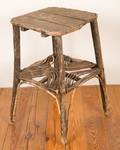 Barked Wood TwoTier Rustic Side Table