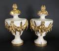 Pair of Carved Gilt Wood Urn Form Wall Sconces