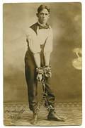 Houdini Imitator Photo postcard of a handcuff king
