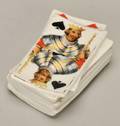 Porcelain match holder with playing card KS fired on