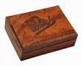 Burled Wood Whist Playing Card Box With two Chas