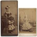 Two Cabinet Cards of a Woman in Playing Card Dress The