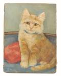Oil painting of a cat by D Young Houdinis Assistant