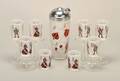 Cocktail Shaker  eight Matching Shot Glasses with