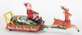 934 Santa Claus on Reindeer Sleigh Toy Japan 1950s