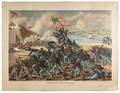 1863 The Storming of Fort Wagner Civil War Lithograph